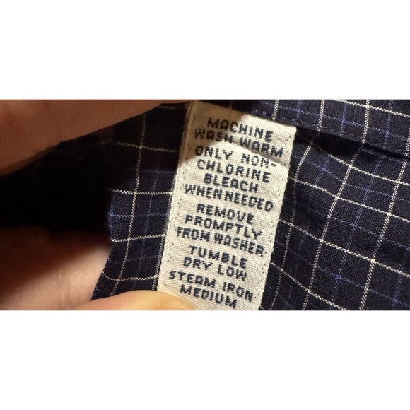 Y2K Polo Ralph Lauren Blake Classic Dark Blue Plaid Button Down Shirt Size XL - Picture 6 of 6